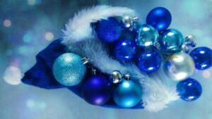navidad esferas azules