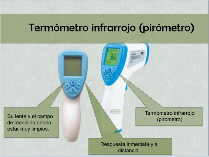 Termómetro infrarrojo. Cambios de temperatura