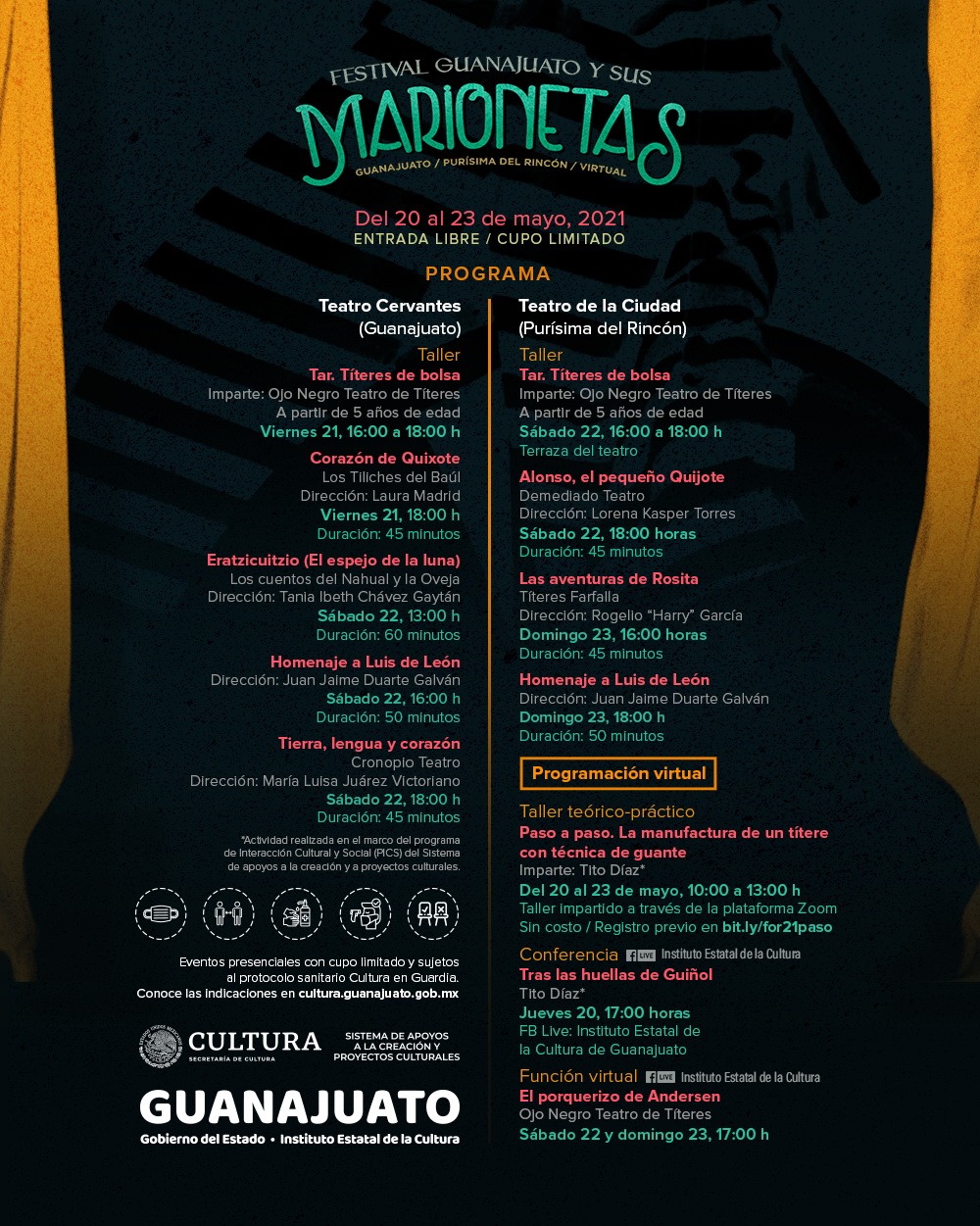 Programación oficial Festival Guanajuato y sus Marionetas 