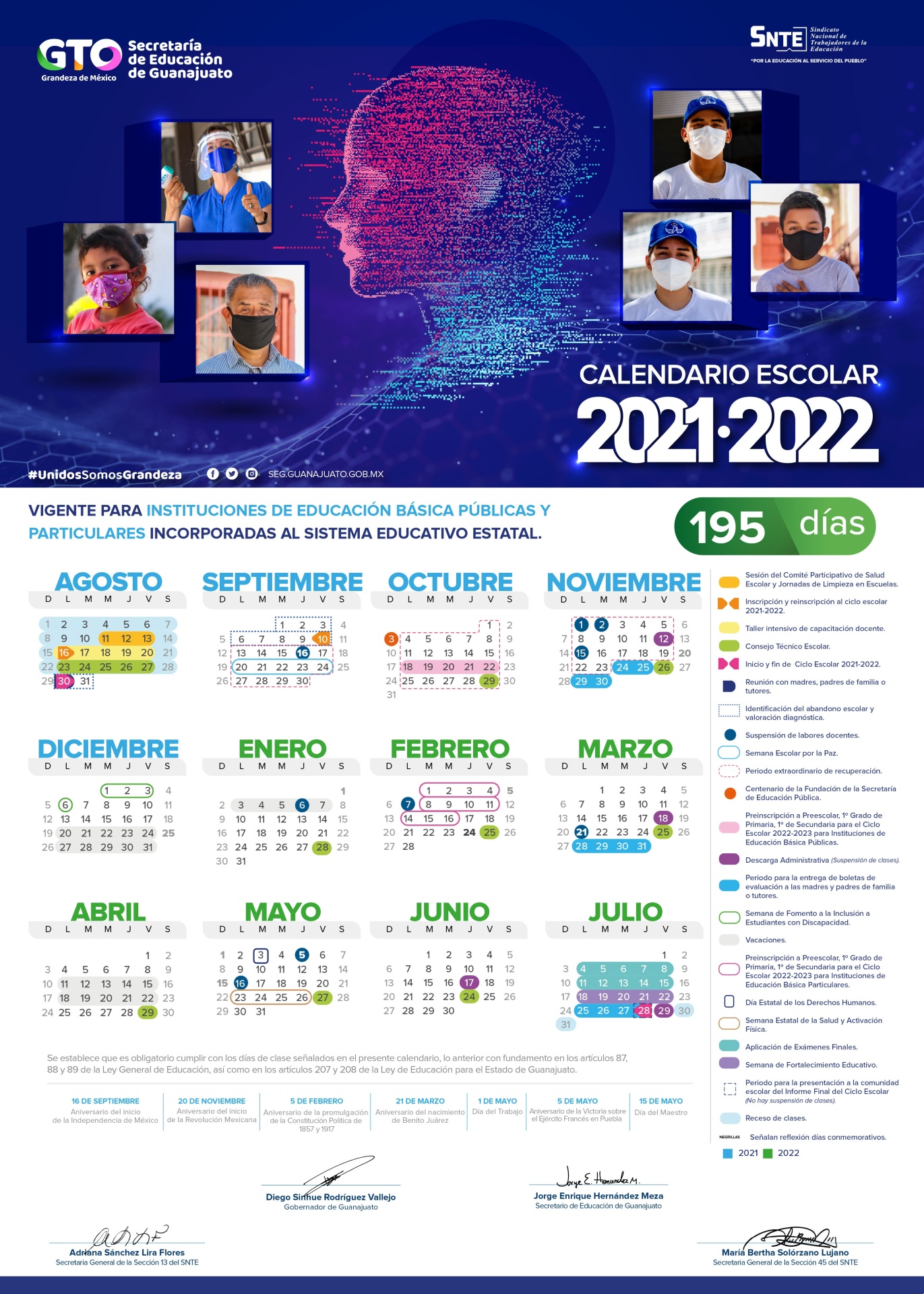 CALENDARIO ESCOLAR 2021 2022 GUANAJUATO