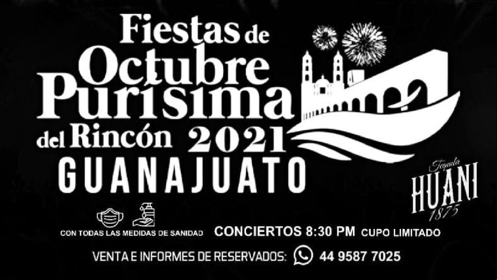 Fiestas de Octubre Purísima del Rincón 2021. Cartel Foto: Especial