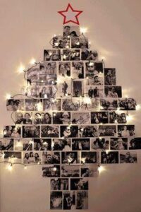 Un árbol de Navidad muy original hecho con fotos