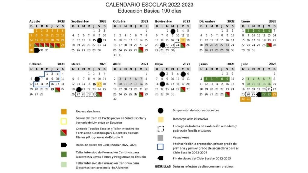 SEP PUBLICA CALENDARIO ESCOLAR 2022 A 2023 DOF 1