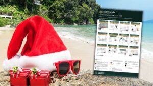 vacaciones santa claus playa calendario escolar sep 2022 a 2023